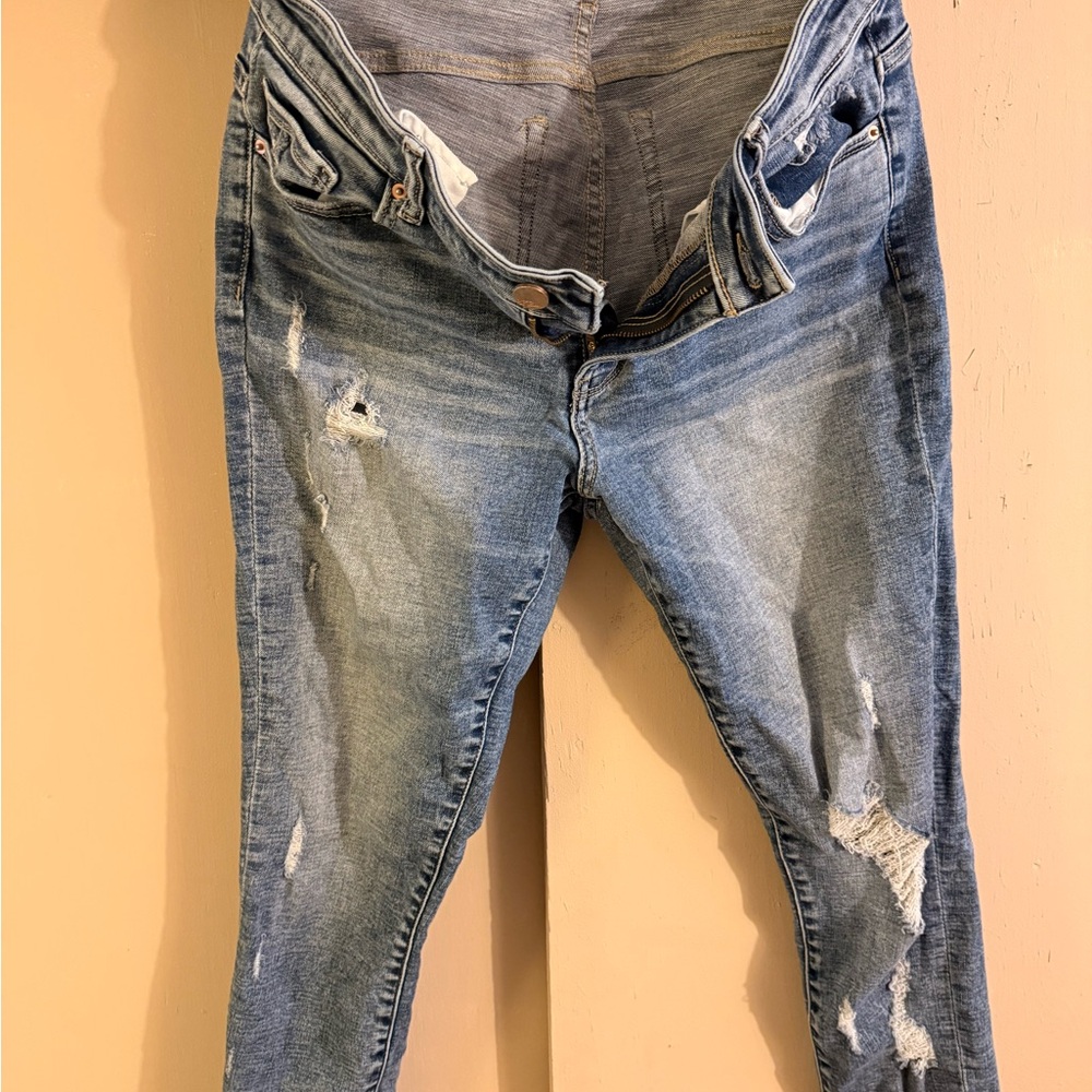 BKE Blue Distressed Skinny Jeans